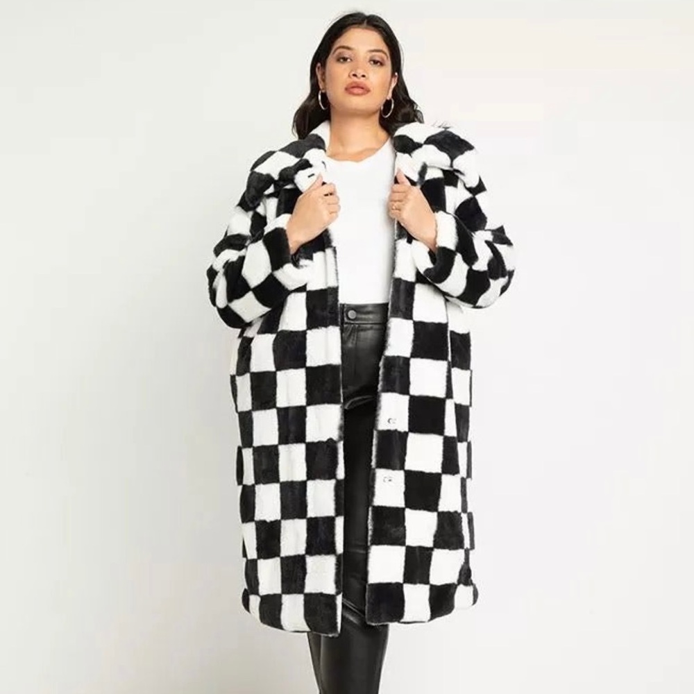 NEW Eloquii Checkerboard Coat